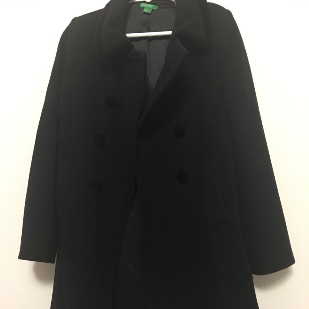 Girls United Colors of Benetton black coat